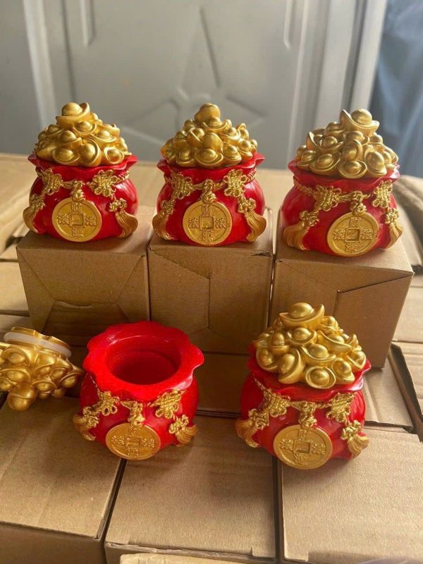 HỦ ĐỰNG GẠO MUỐI HÌNH TÚI VÀNG ( 6 X 5.5cm )